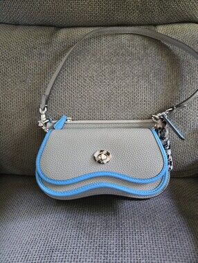 Coachtopia Wavy Double Pouch Bag In Grey